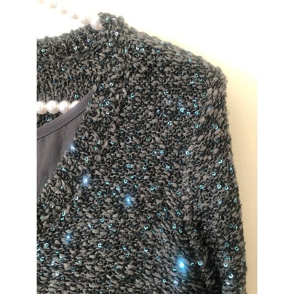 NWT Apt 9 Womens Size M Gray Sweater Sequin Infused V-Neck - Picture 3 of 6